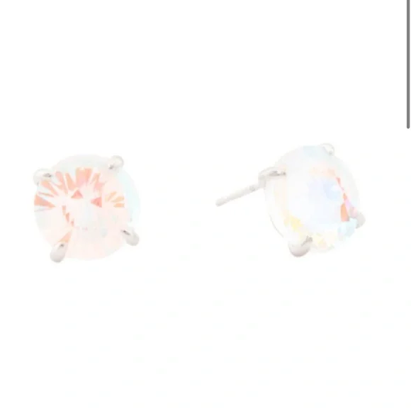 NWT Kendra Scott Silver Jolie Stud Earrings in Dichroic Glass - Picture 2 of 8